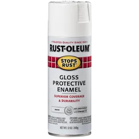 12 OZ Stops Rust Protective Enamel Spray Paint - Gloss White