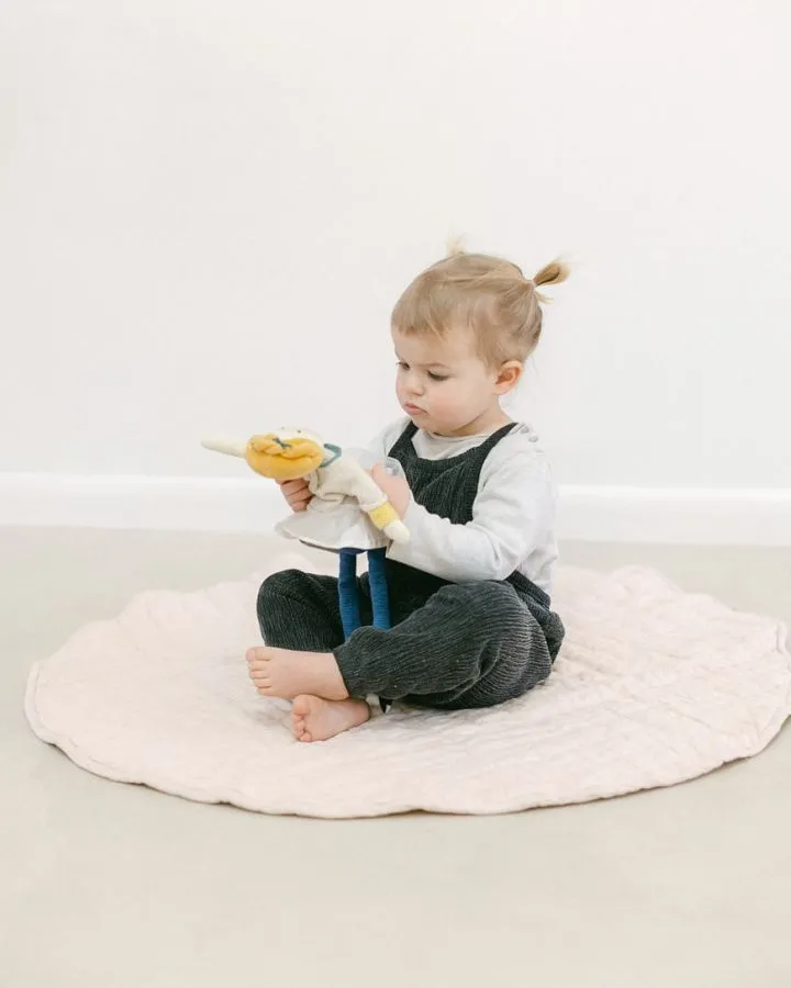 Blush Linen Quilted Play Mat