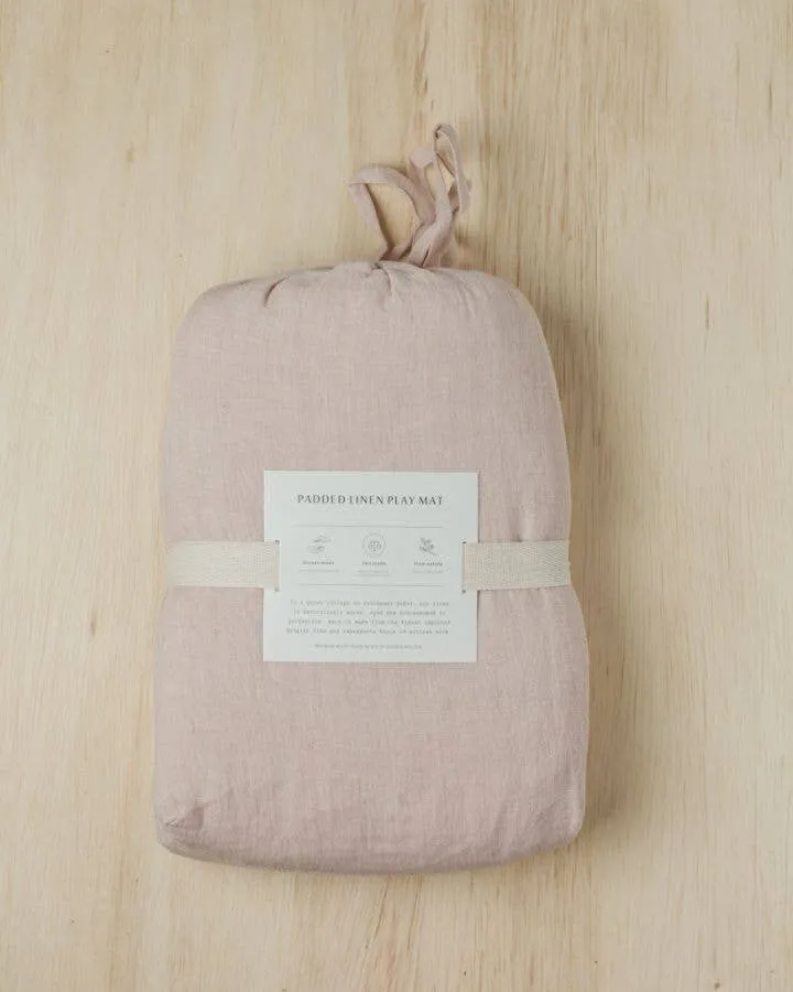 Blush Linen Quilted Play Mat