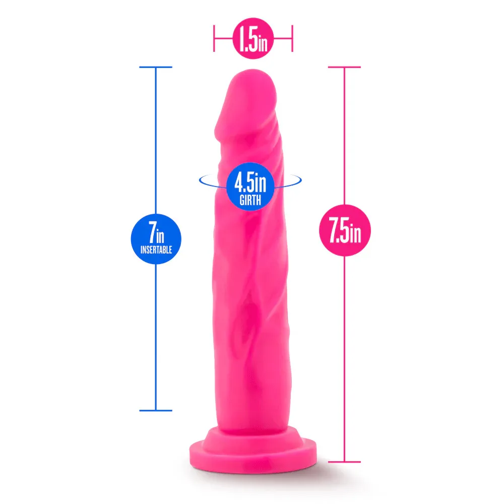 Blush Neo Neon Pink 7.5 Inch Dual Density Cock
