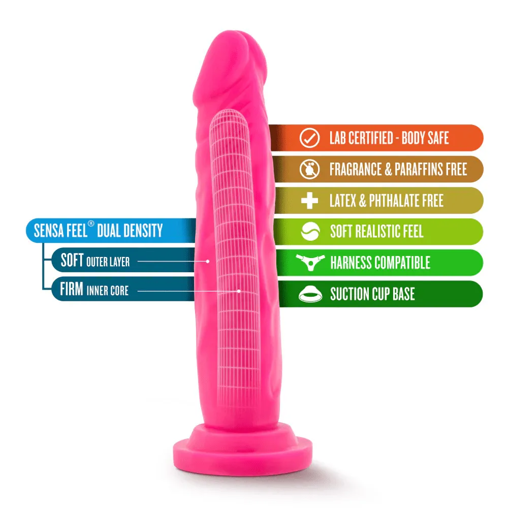 Blush Neo Neon Pink 7.5 Inch Dual Density Cock