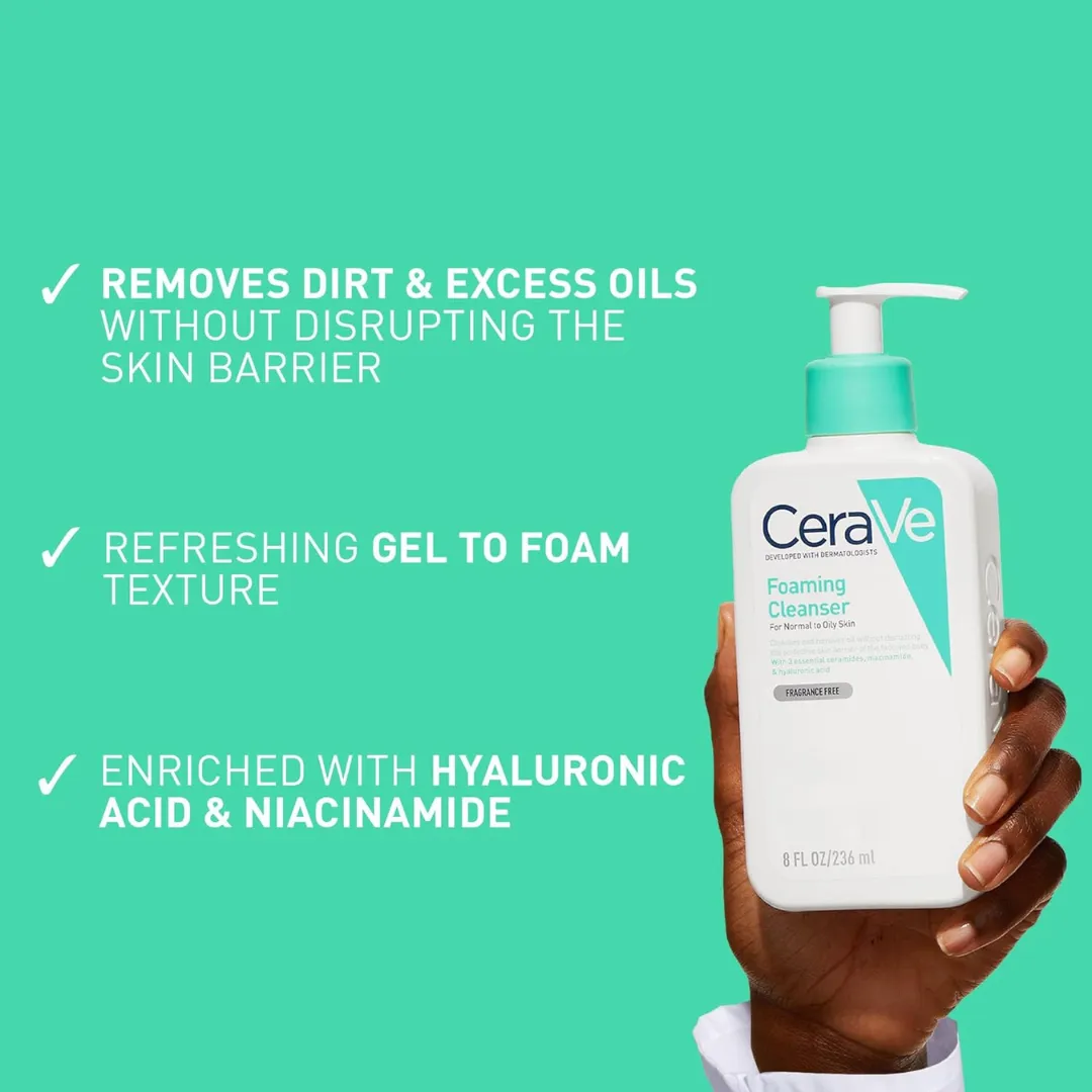 CeraVe Foaming Cleanser for Normal to Oily Skin 236ml (T)