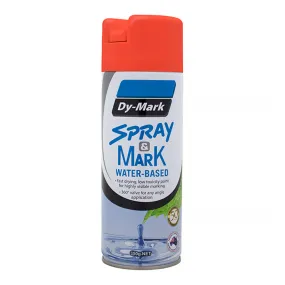 DY-MARK Waterbased Spray & Mark Survey Spray Paint Fluro Orange 350g Aerosol