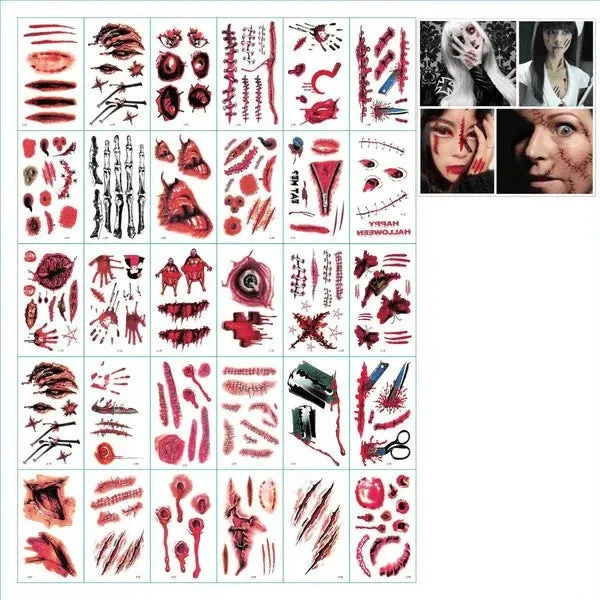 Halloween Fashion Tattoo Stick Smile Lip Sticker