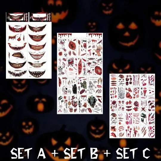 Halloween Fashion Tattoo Stick Smile Lip Sticker