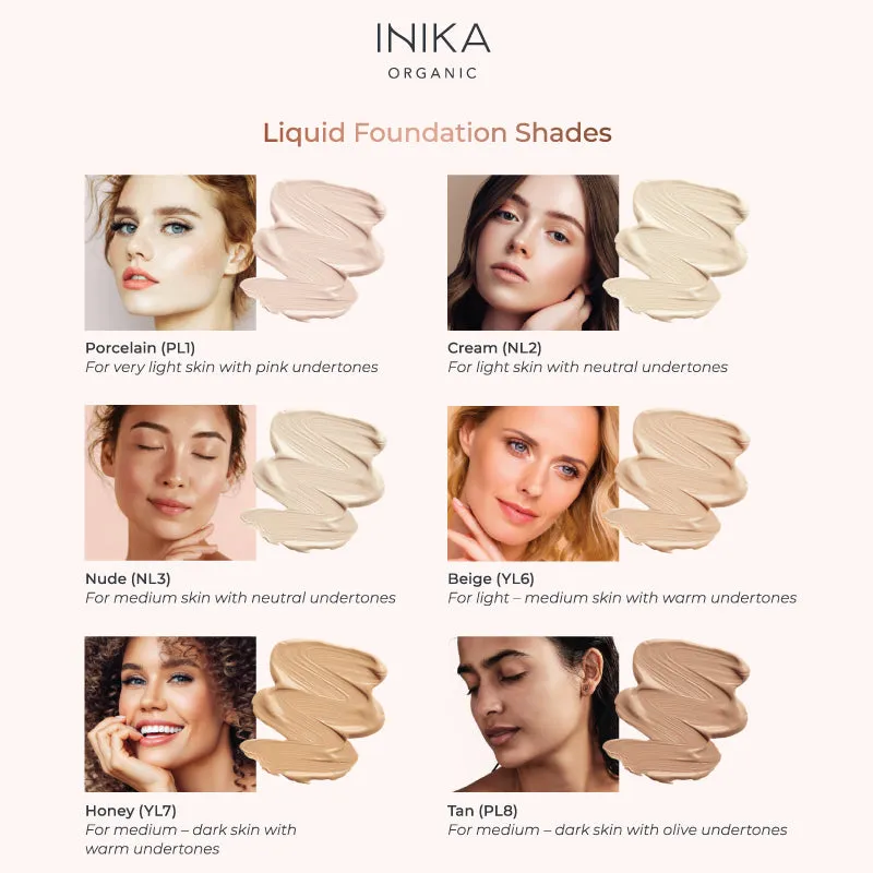 Inika Organic Liquid Foundation Porcelain 4ml SAMPLE