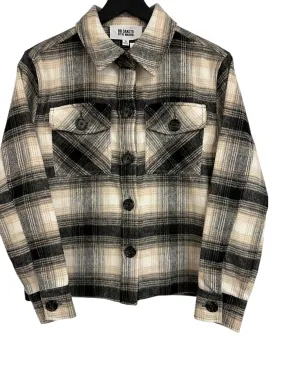 Jacket Shirt By Bb Dakota In Black & Cream, Size: S