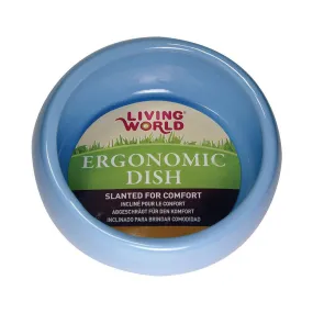 Living World Ergonomic Small Animal Small Ceramic Dish Blue^^^