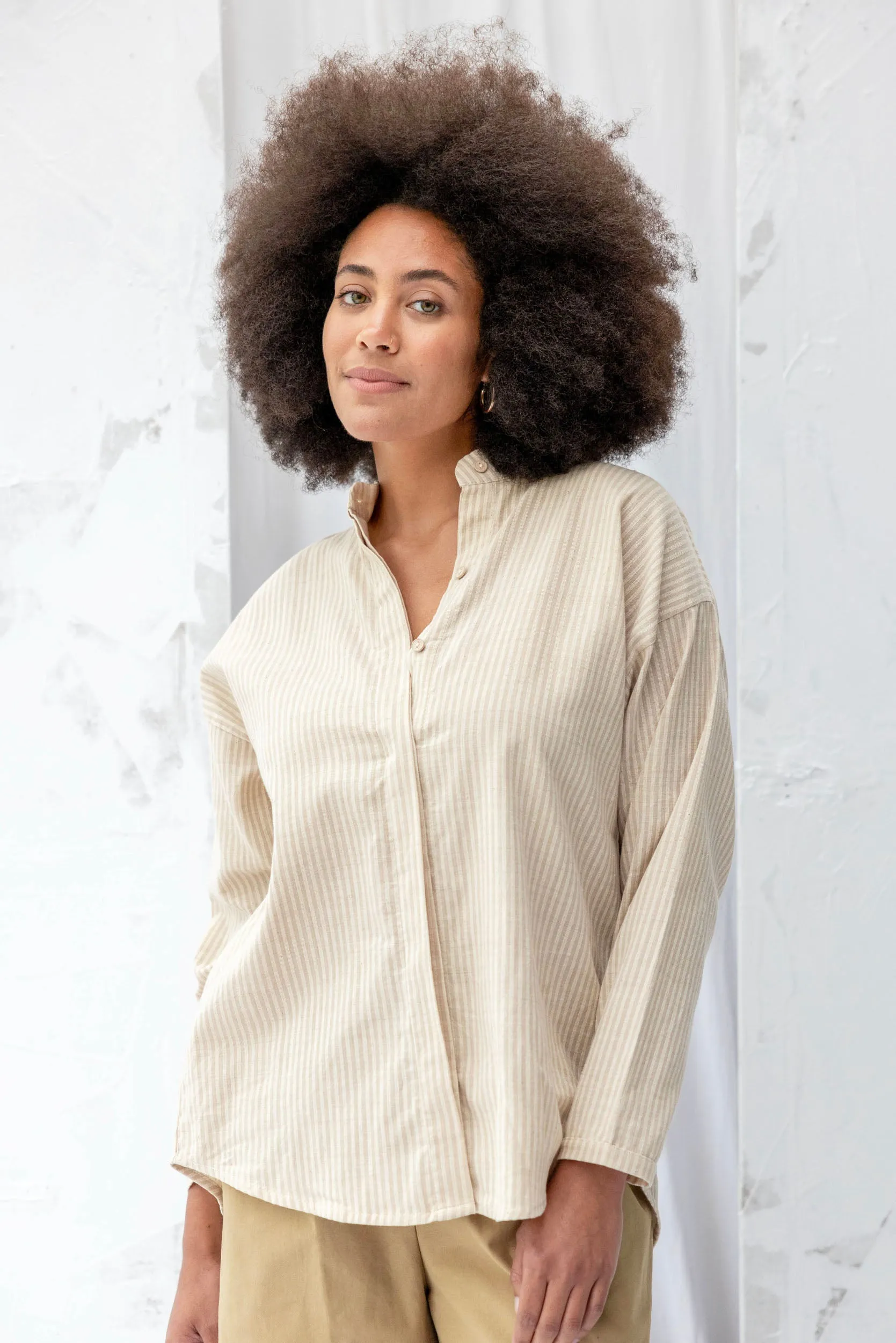 Nikau Shirt | Cream Stripe