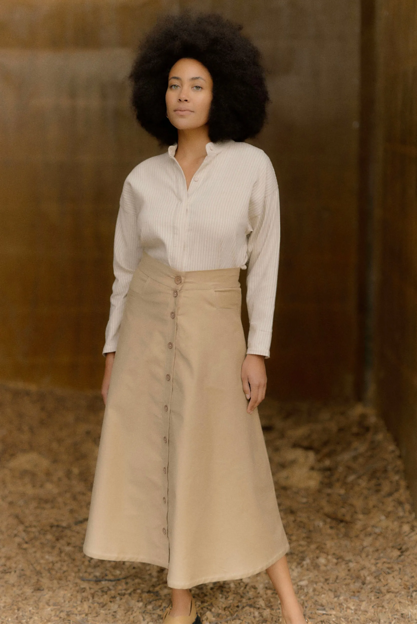 Nikau Shirt | Cream Stripe