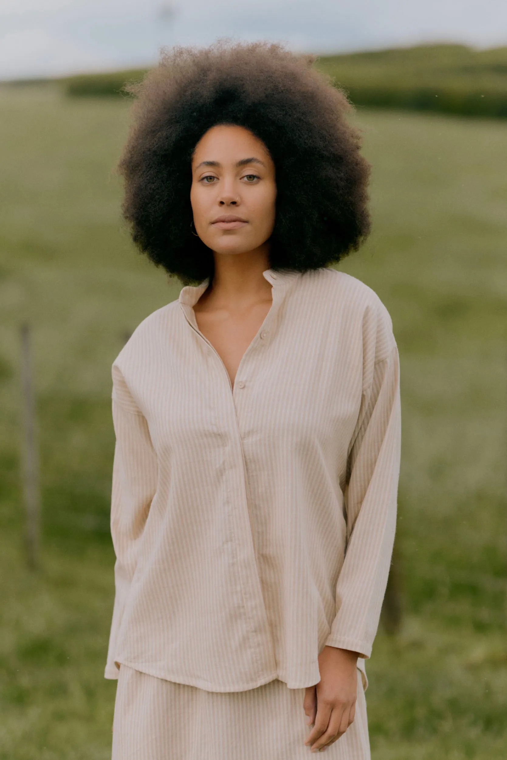 Nikau Shirt | Cream Stripe