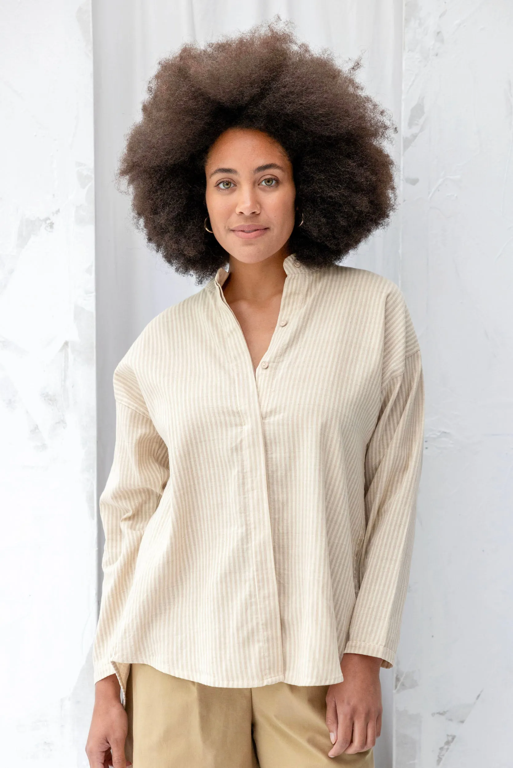 Nikau Shirt | Cream Stripe