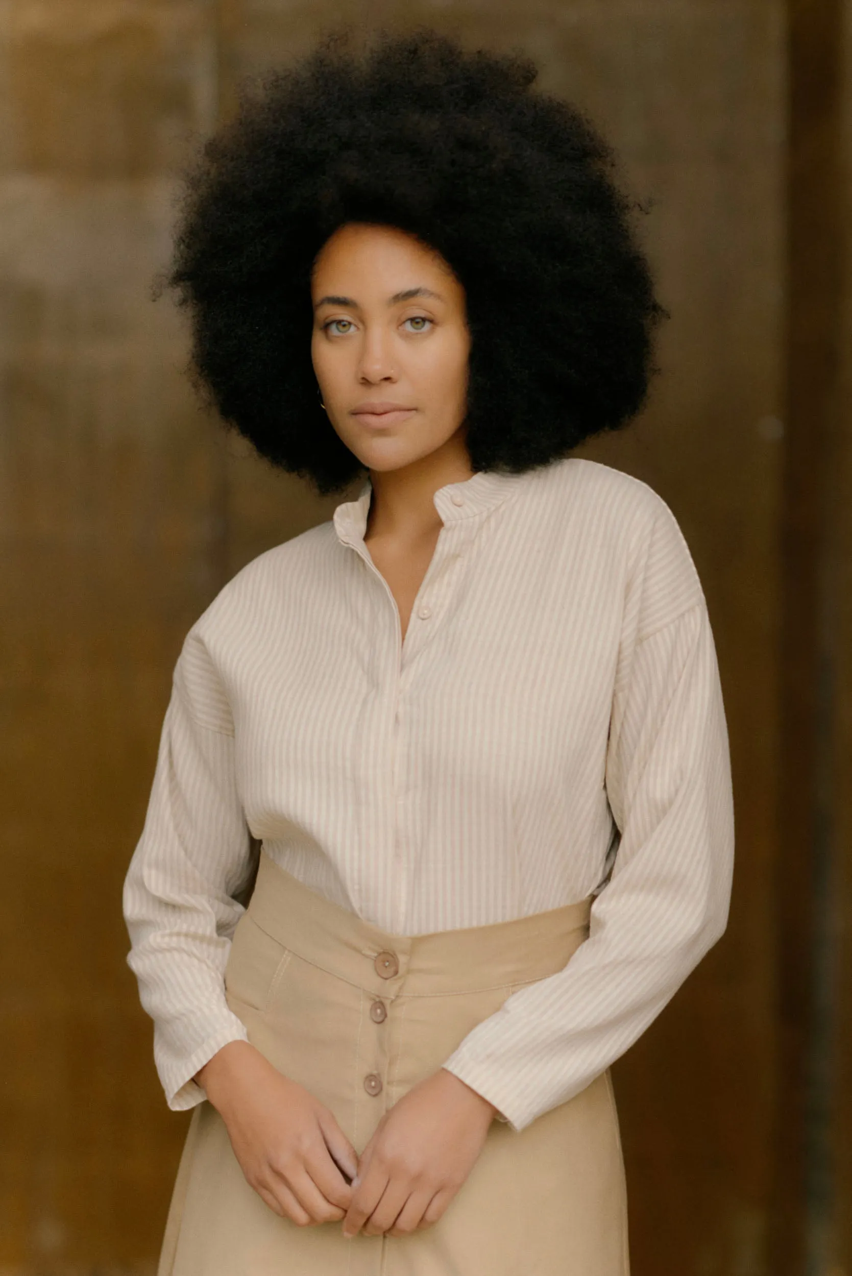 Nikau Shirt | Cream Stripe