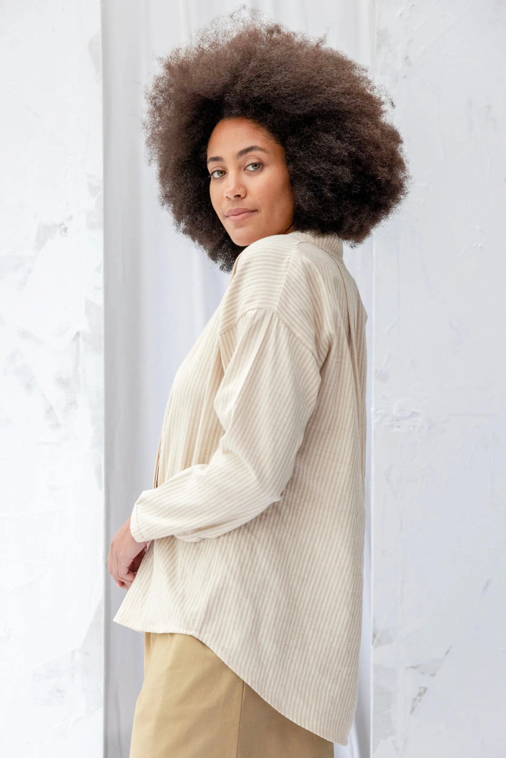 Nikau Shirt | Cream Stripe