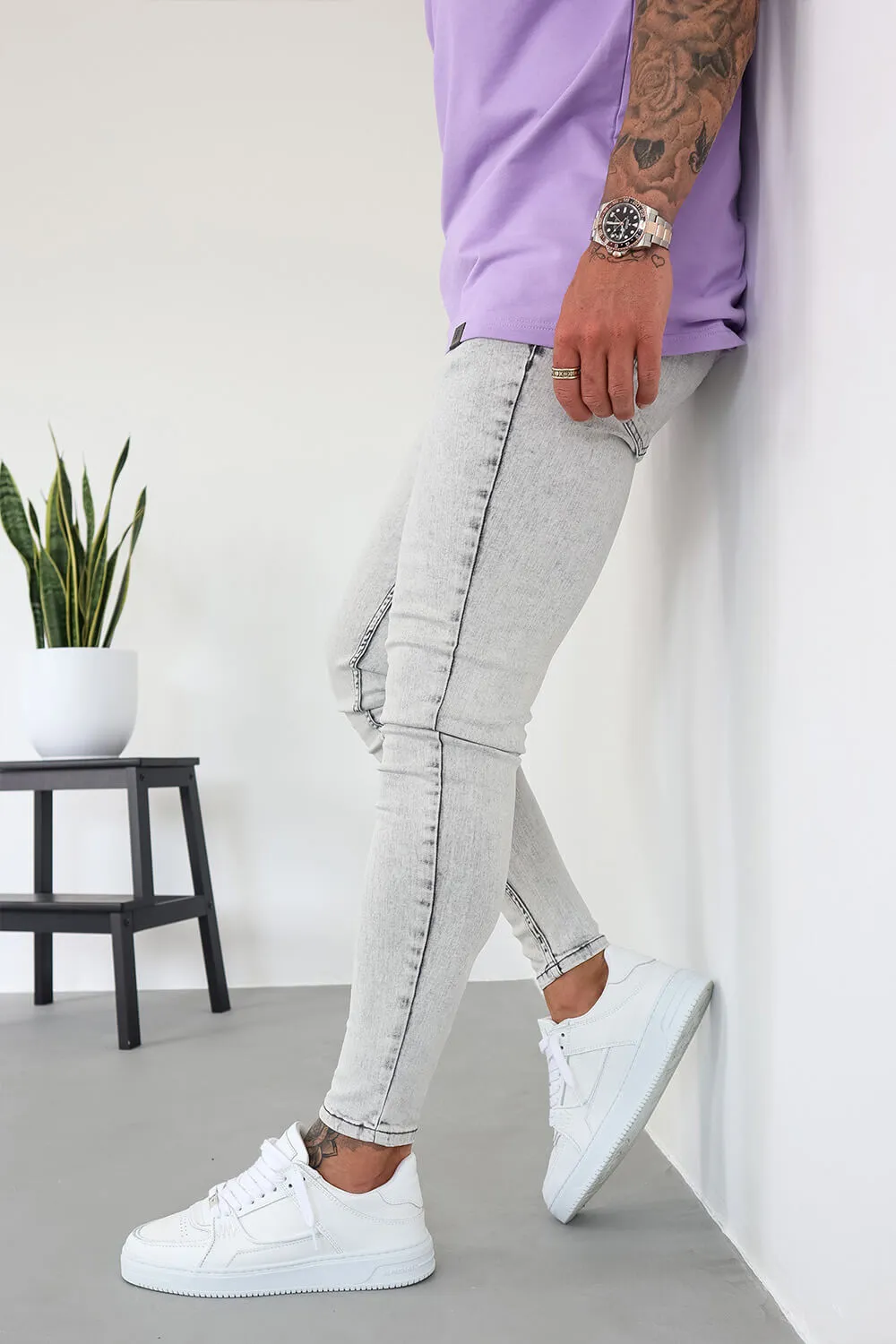 Non Rip Jeans - Acid Grey