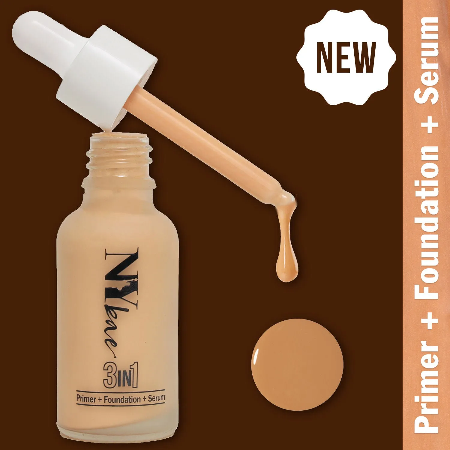 NY Bae 3 in 1  Primer   Foundation   Serum  - Cool Vanilla 02 (30 ml) | Very Fair | Cool Undertone | Natural Finish | Medium Coverage