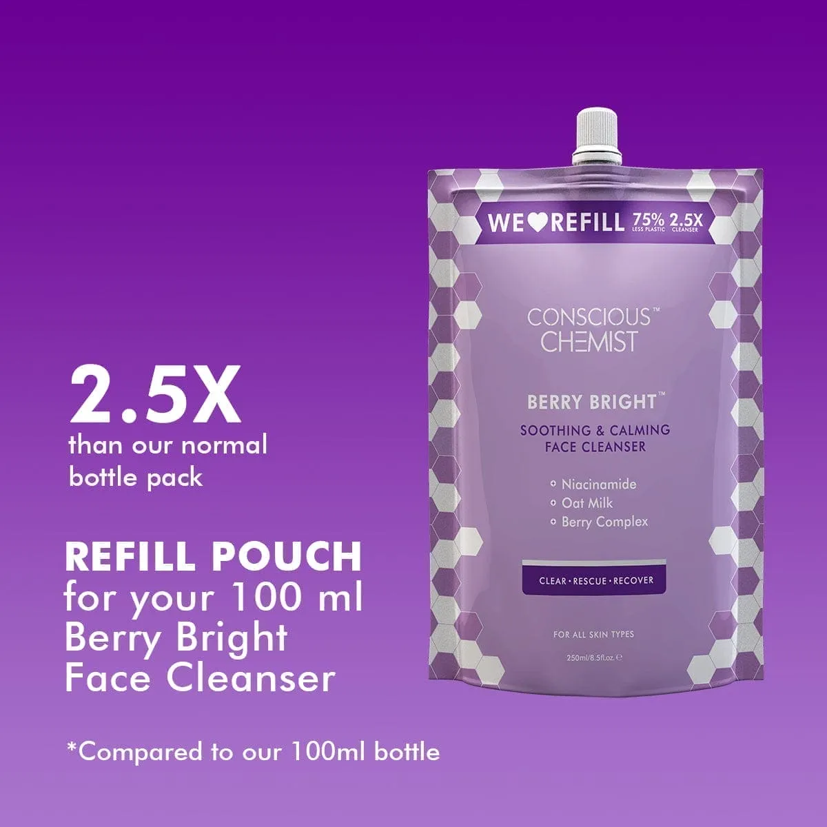 Pore Refining Face Wash Refill (70 Days Pack) | Niacinamide & Fruit Berry Complex