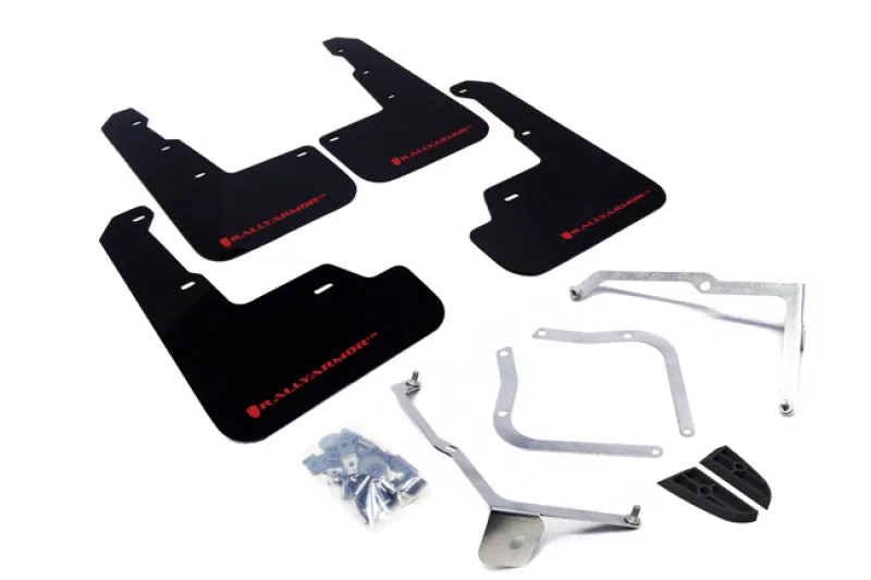 Rally Armor UR Black Mud Flap w/ Red Logo - Subaru WRX/STI VA