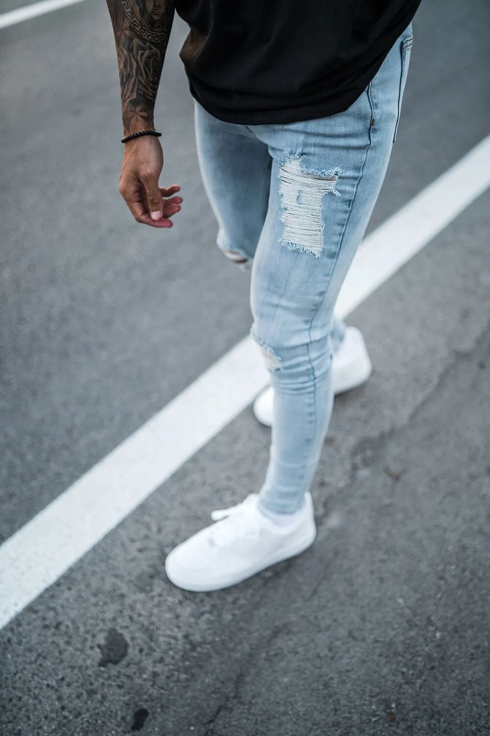 Rip & Repair Jeans - Light Blue