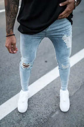 Rip & Repair Jeans - Light Blue