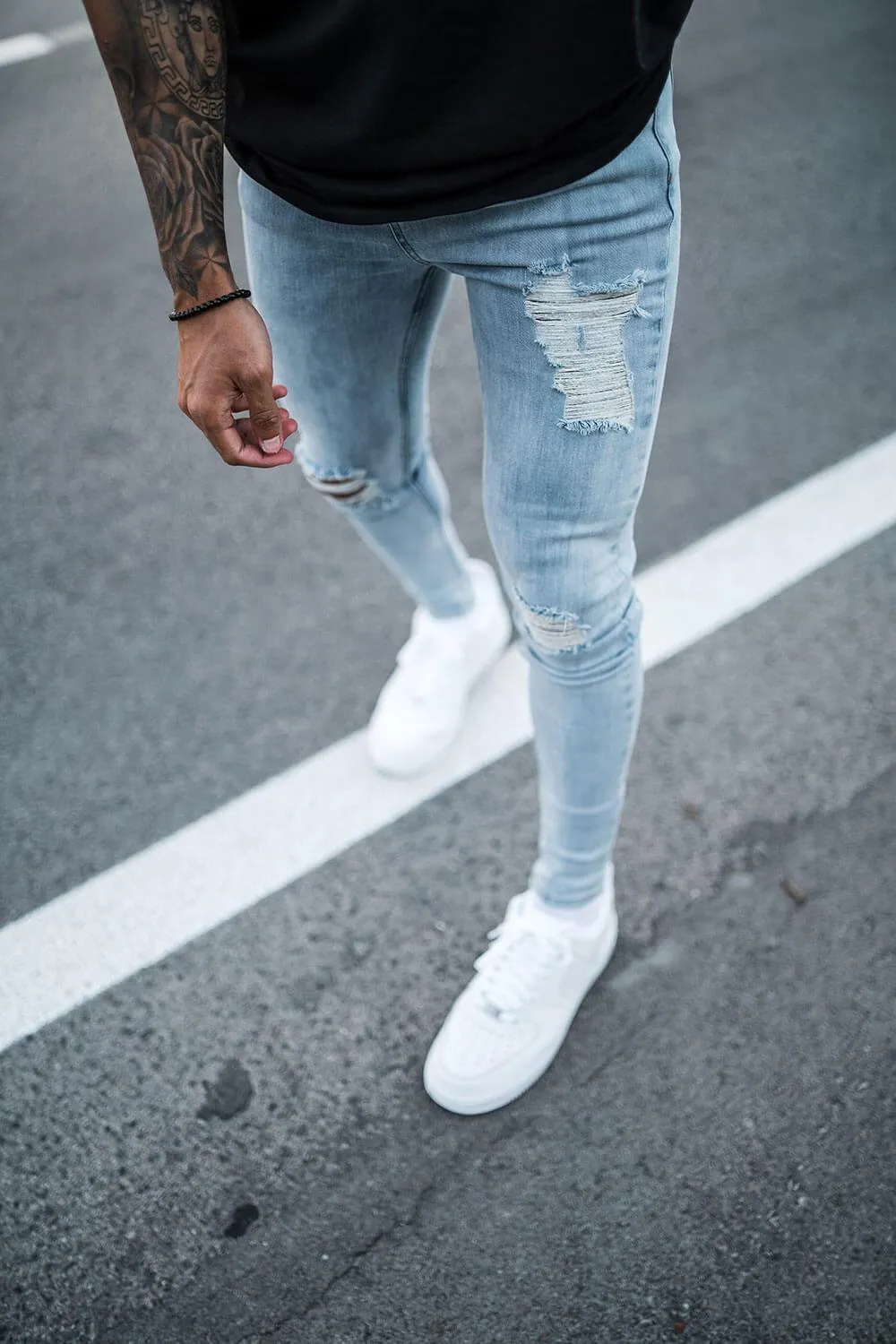 Rip & Repair Jeans - Light Blue