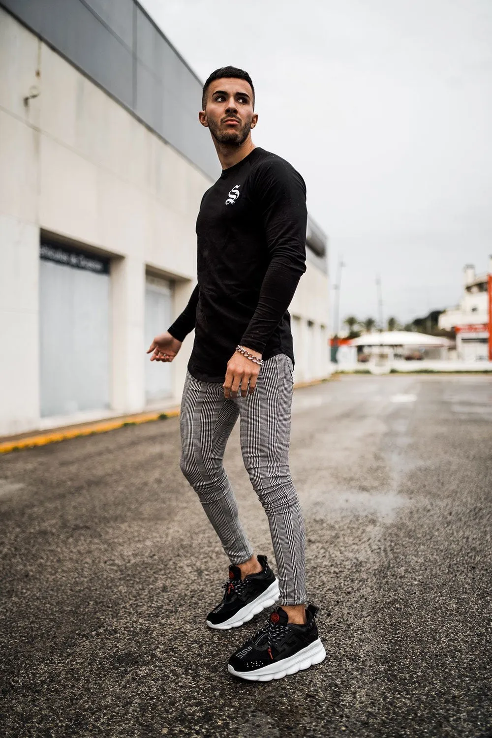 Spray On Check Jeans - Dogtooth Check