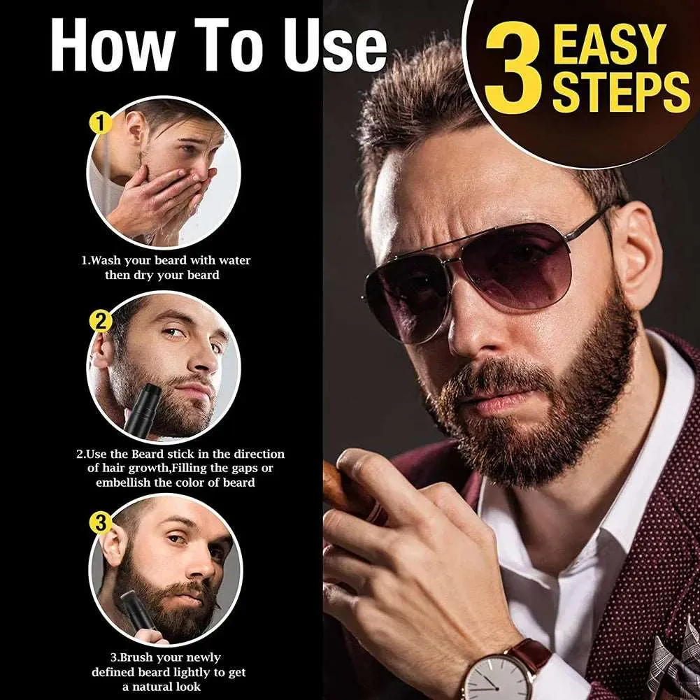 Waterproof Beard Filling Stamp, Beard Brush Enhancer Moustache